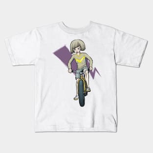 Girl on bike Kids T-Shirt